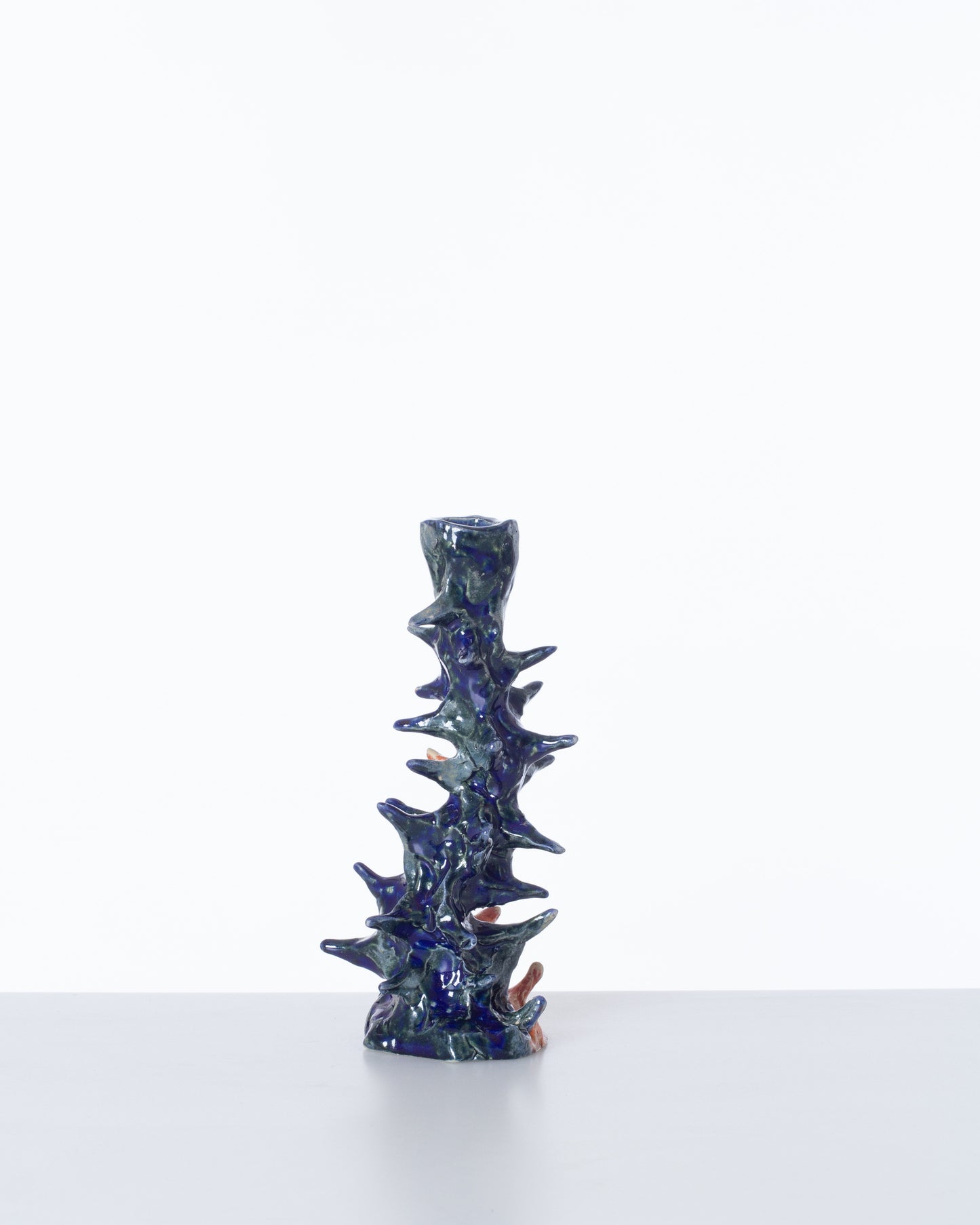 Spike Candle Holder Blue/Orange