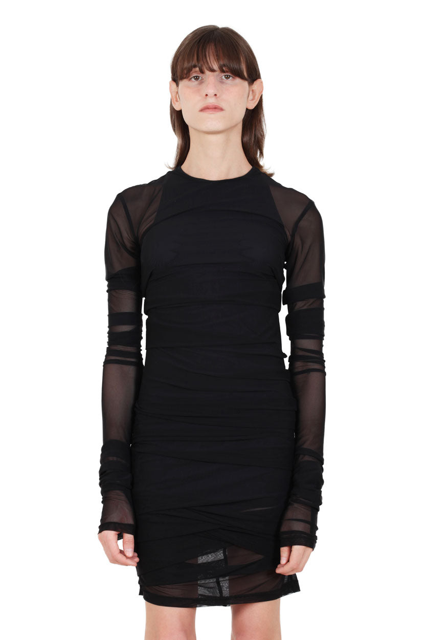 Creased Mesh Dress