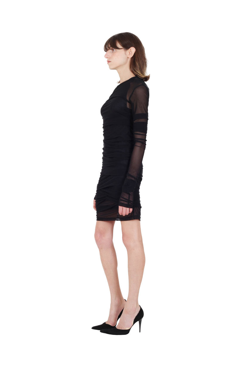 Creased Mesh Dress