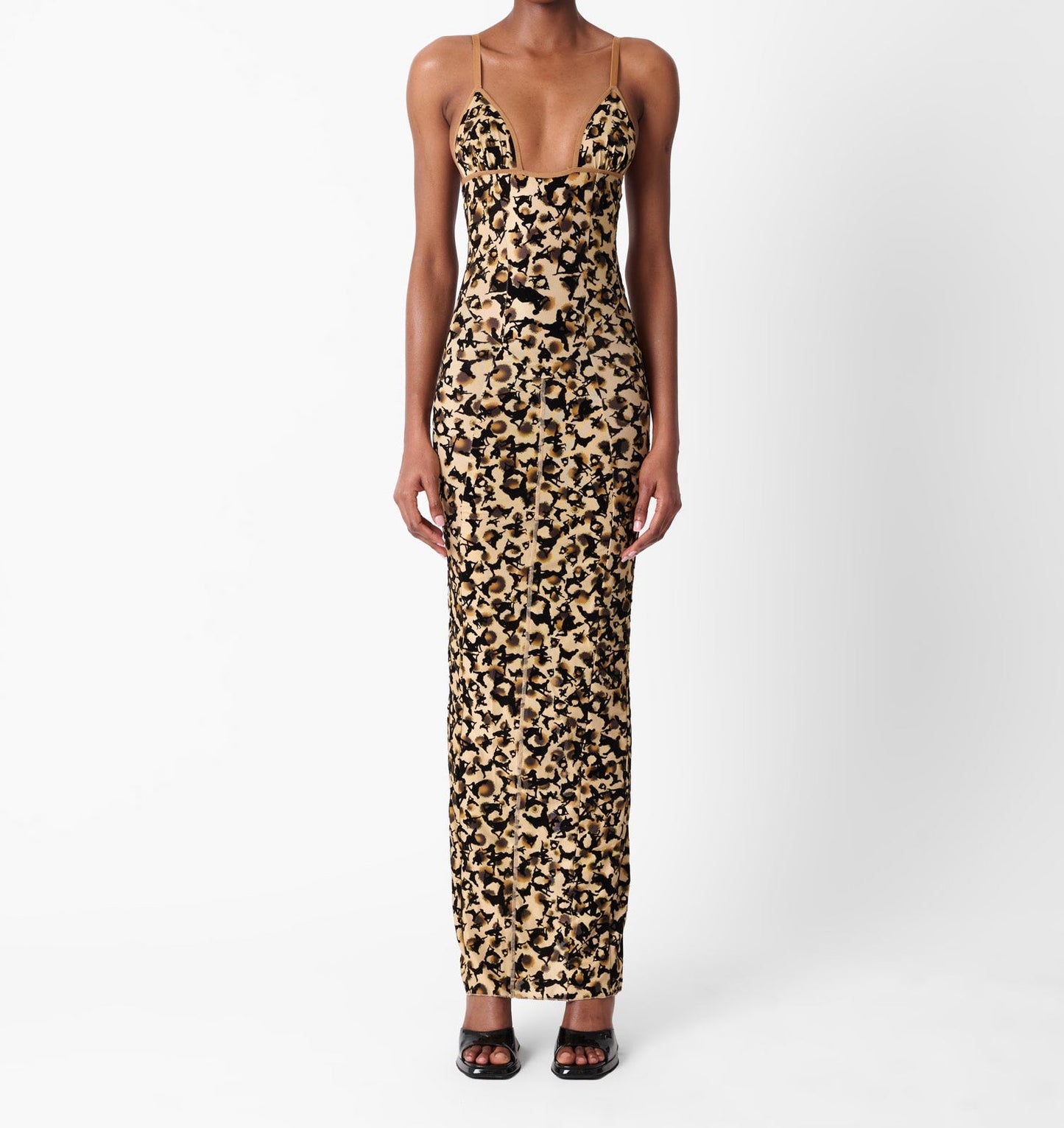 Hun Dress Beige Leopard Print