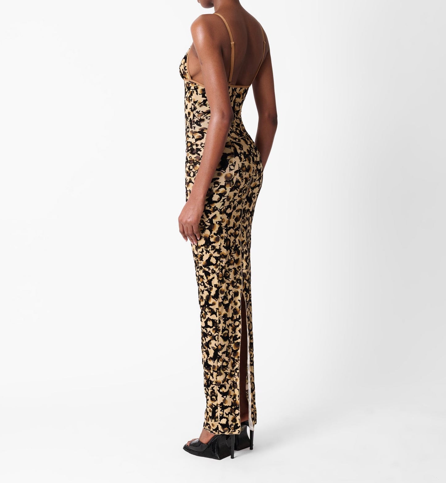 Hun Dress Beige Leopard Print