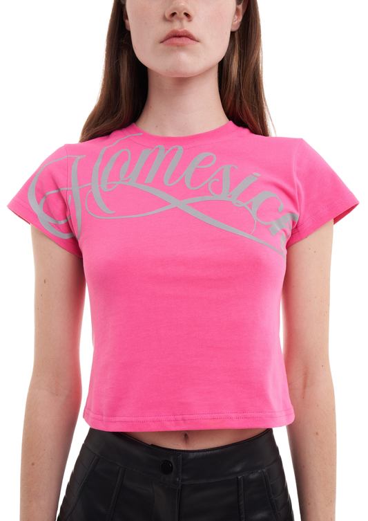 Homesick Baby Tee in Rosie Pink