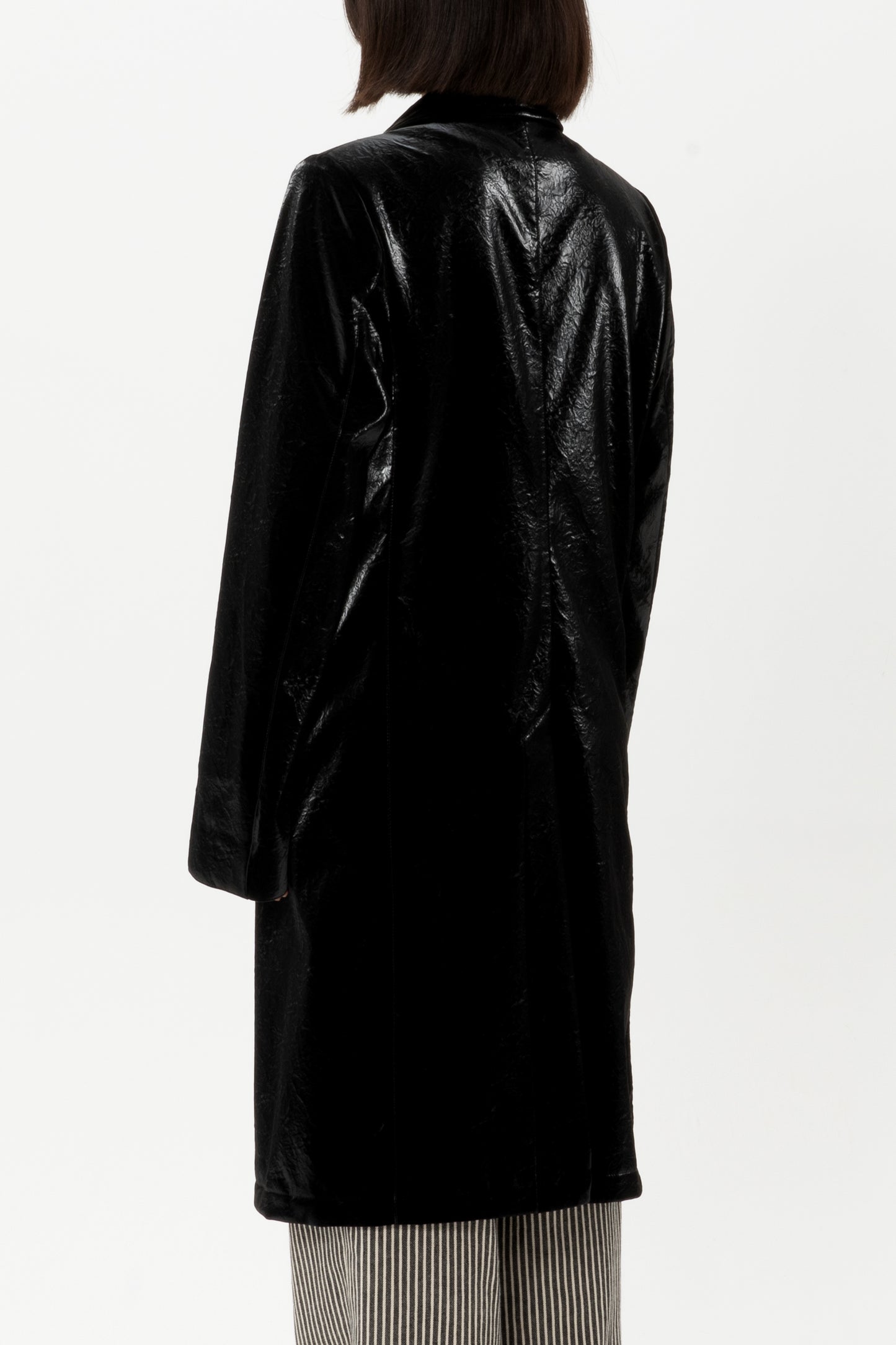 Oil Black Tailored Coat