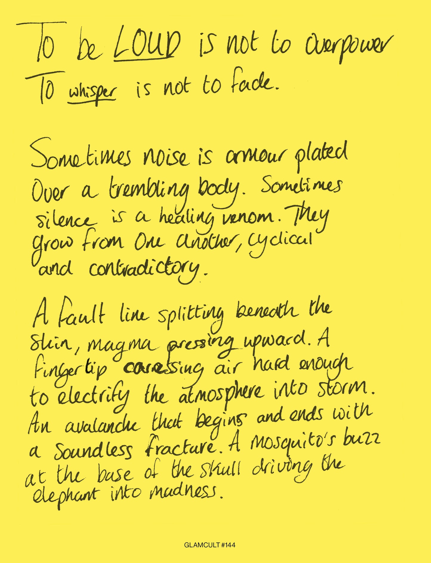 Glamcult #144 THE NOISE ISSUE with ECCA VANDAL (Pre-order)