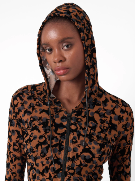 Shania Hooded Jacket Leopard Print