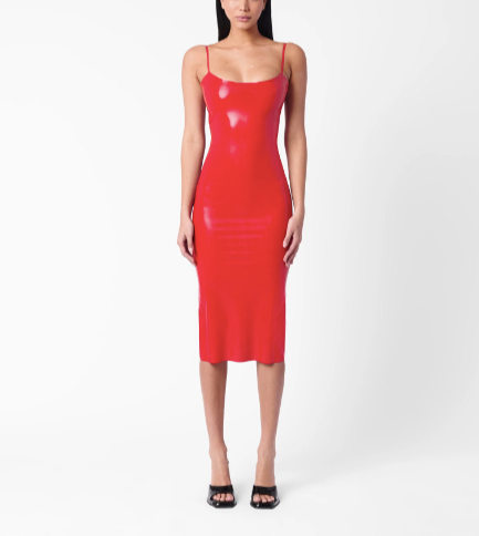 Whistle Latex Dress Red