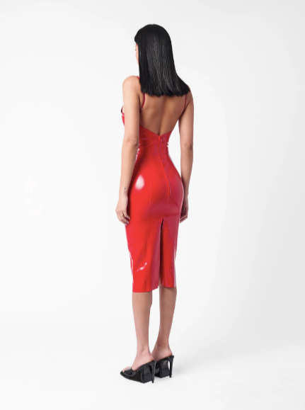 Whistle Latex Dress Red