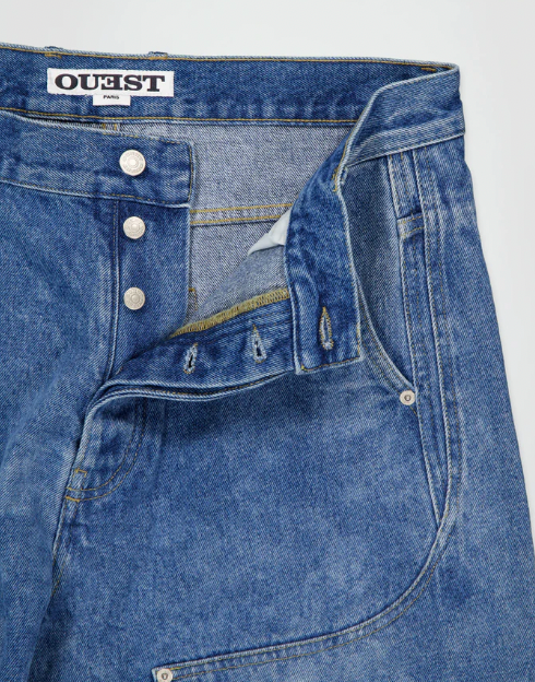 The Work Chaps in Light Faded Indigo Denim