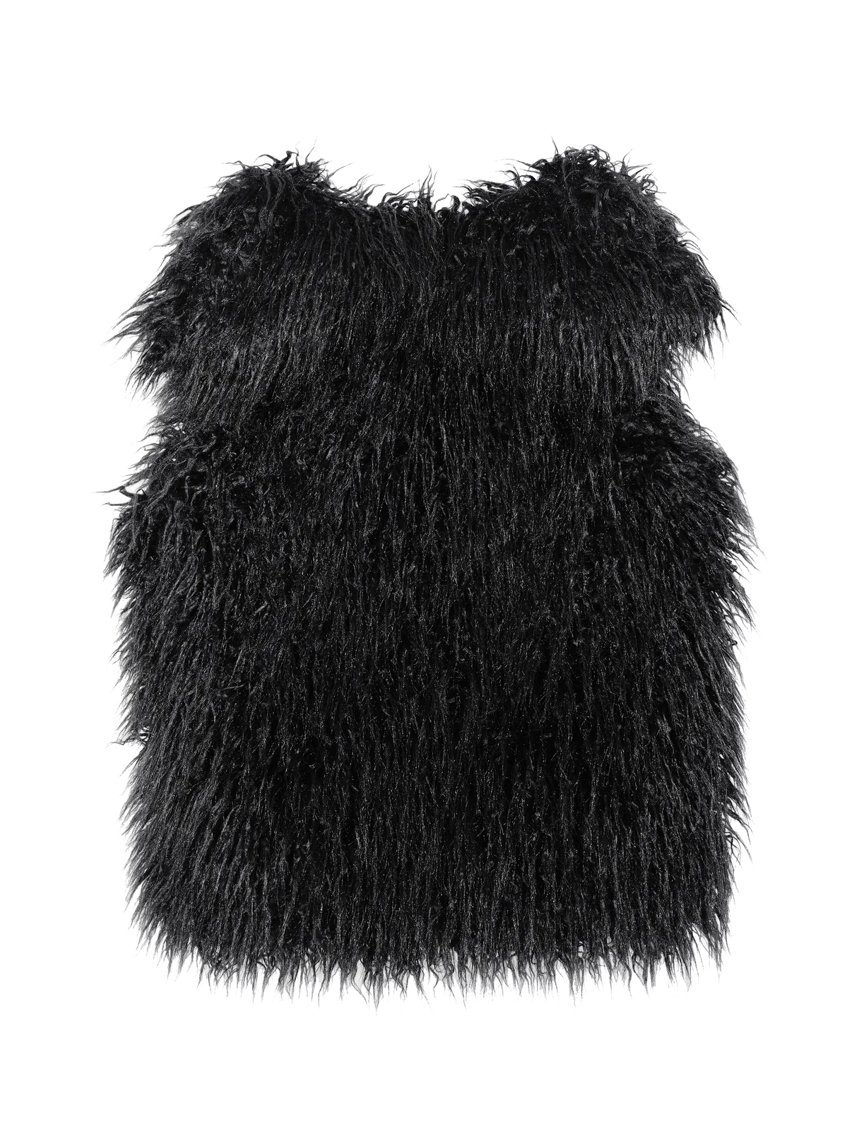 Black Furry Vest