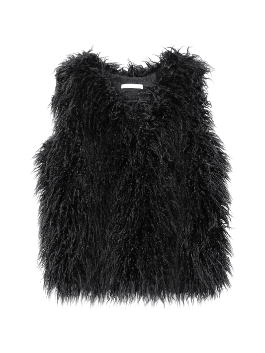 Black Furry Vest