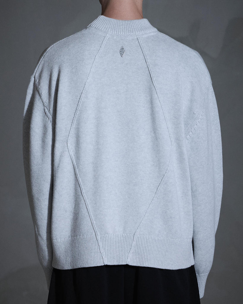 Diamond Knit Sweater Grey