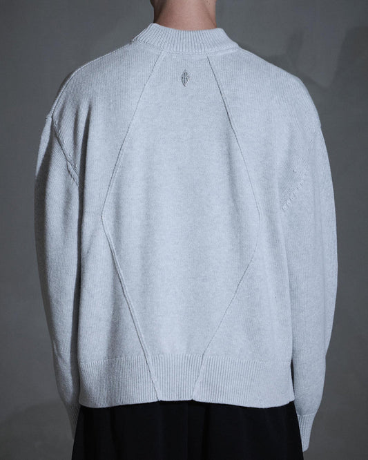 Diamond Knit Sweater Grey