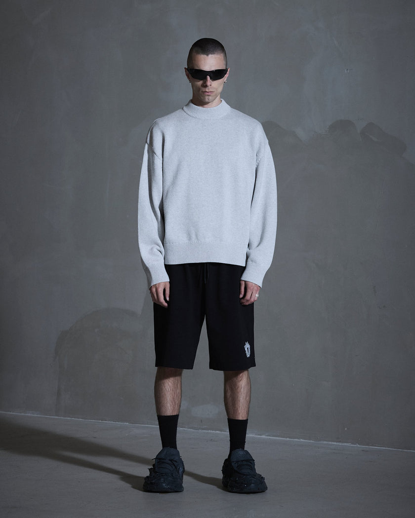 Diamond Knit Sweater Grey