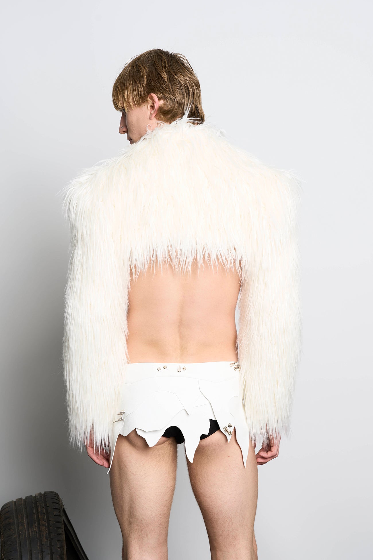 Diva Faux Fur Bolero White