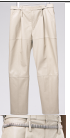 Xu Zhang - White Paneled Vegan Leather Trousers - Small